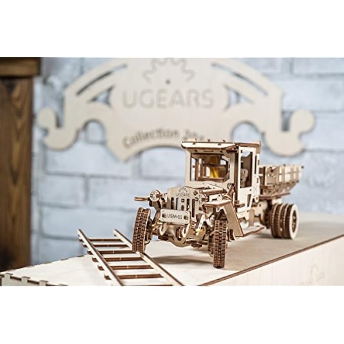 MADE IN EUROPE, 3D WOODEN PUZZLE TRUCK EDUCATIONAL WITH 420 PARTS, STEM LEARNING, DIY SELF ASSEMBLY, WOODCRAFT CONSTRUCTION TOY, PERFECT FOR GIFTING, NO GLUE NEEDED, BROWN, UGR-70015 - Image 4
